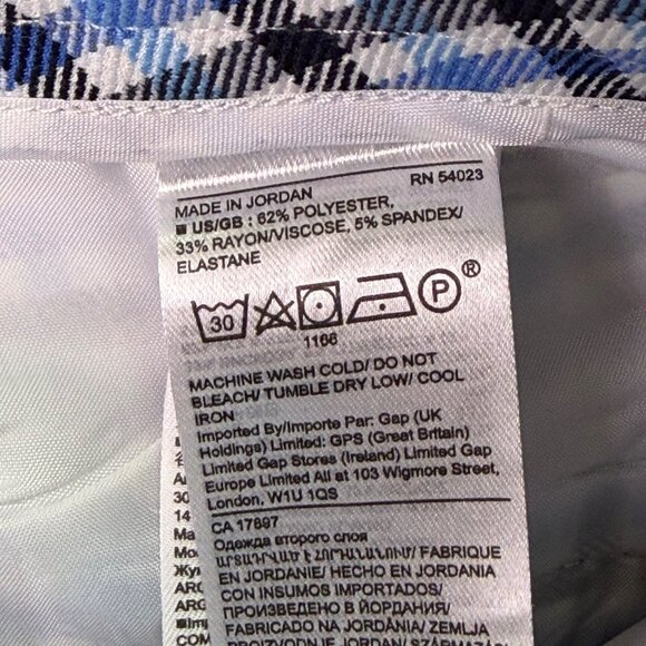 Banana Republic Women’s Blue & Black Plaid Wide-Leg Crop Pants Size 6 - New - Picture 9 of 13